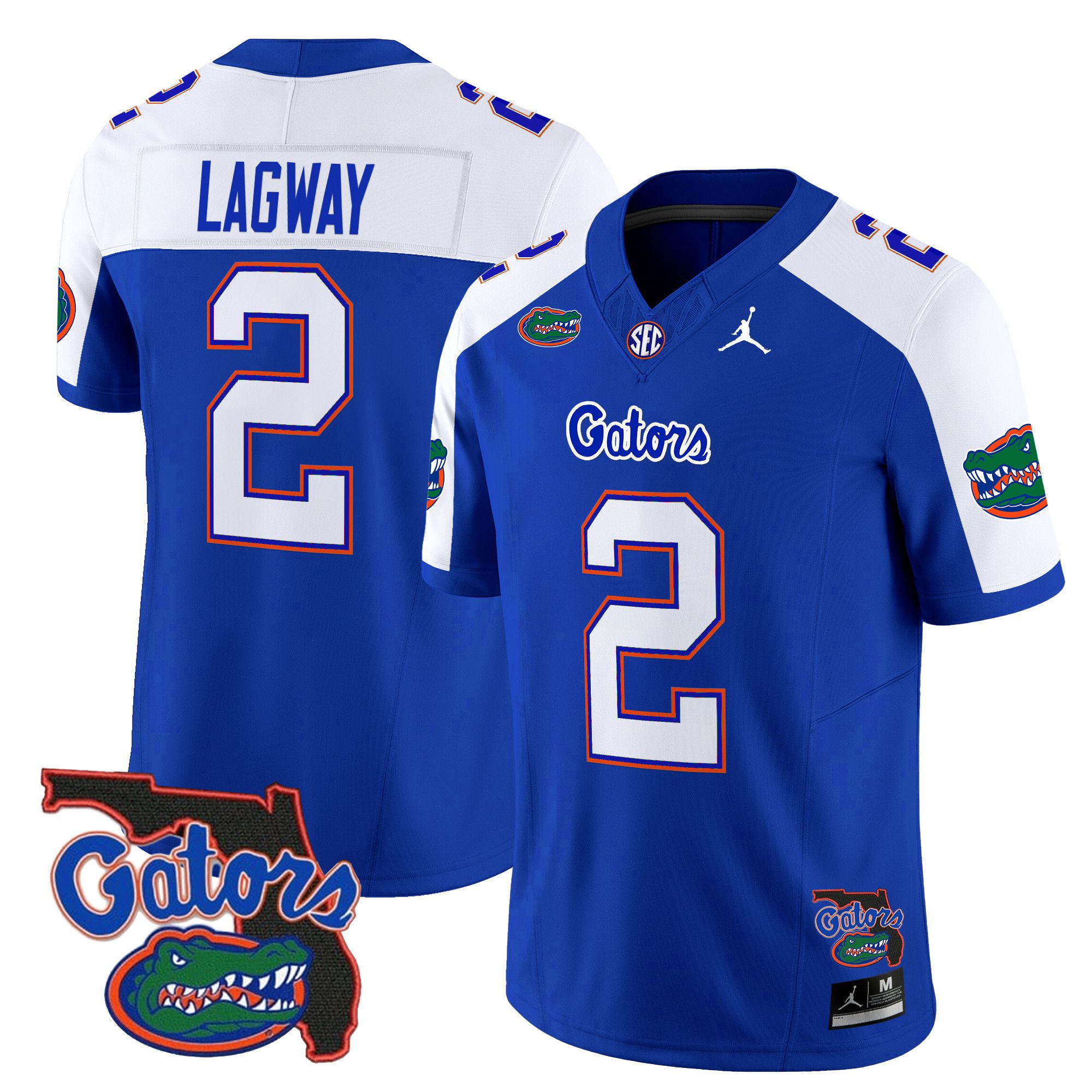 Men Florida Gators #2 Lagway Blue 2024 Florida Patch Vapor Limited NCAA Jersey